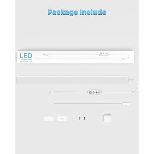 ASOKO Plug-in Under Desk Light, 24Inch LED Workbench Lights with Super Brighten 900Lumen and Smart Memory Function,3 Temps (3000K/4000K/6000K) for Kitchen Sink/Desk/Workbench
