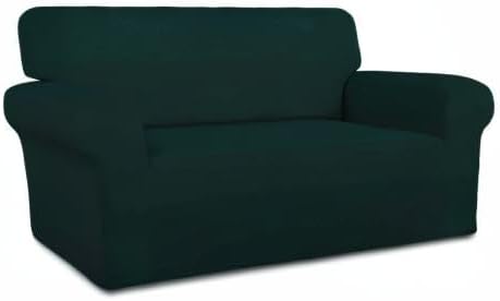 PureFit Super Stretch Sofa Slipcover – Spandex Non Slip Soft Couch Sofa Cover, Washable Furniture Protector with Non Skid Foam and Elastic Bottom for Kids, Pets (Loveseat, Deep Teal)