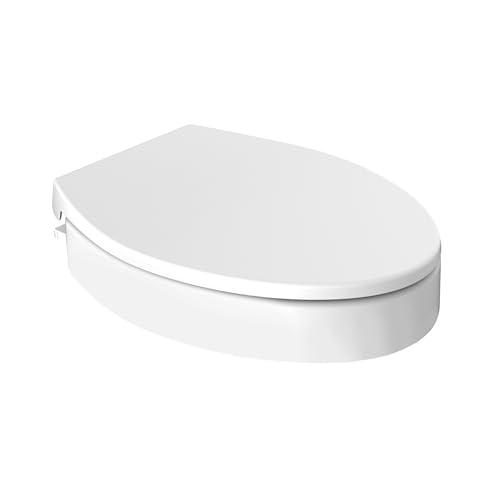Swiss Madison Ryse 3 in. Raised Elongated Soft Close ADA Compliant Toilet Seat in Glossy White