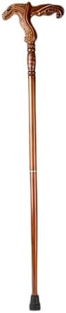 Hand Carved Wooden Walking Cane with Ergonomic Handle and Rubber Tip for Men and Women - Fashionable Unique Walking Stick for Seniors - 37 inch