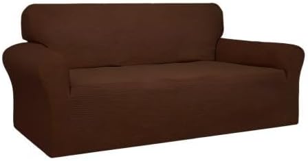 Easy-Going 100% Waterproof Couch Cover, Dual Waterproof Sofa Cover, Stretch Jacquard Sofa Slipcover, Leakproof Furniture Protector for Kids, Pets, Dog and Cat (Oversized Sofa, Coffee)