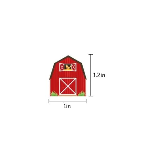 Kreatwow Farm Animal Baby Shower Confetti for Table Red for Girls Farm-Animal Themed Stickers for Baby Shower Gender Reveal Barnyard Party Decoration