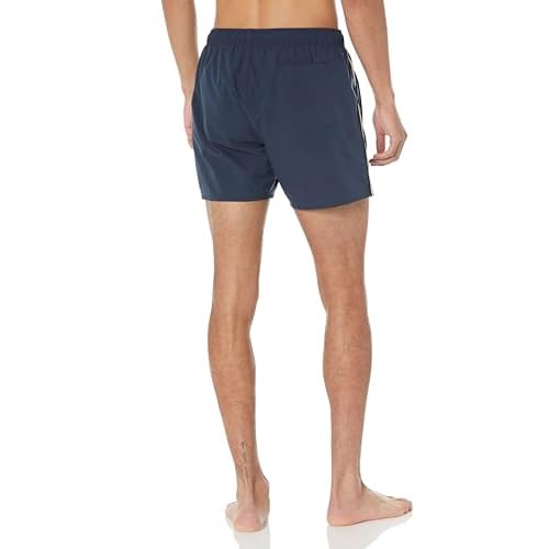 BOSS Men's Standard Solid Swim Trunk with Iconic Side Stripe