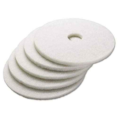 Boardwalk BWK4018WHI 18 in. Diameter Polishing Floor Pads - White (5/Carton)