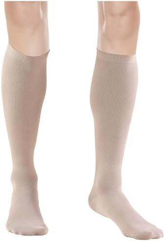 Truform Women's 15-20 mmHg Medical Compression Socks, Moderate Support Soft Stretch Comfort Microfiber, Knee High, Closed Toe, Tan, Small