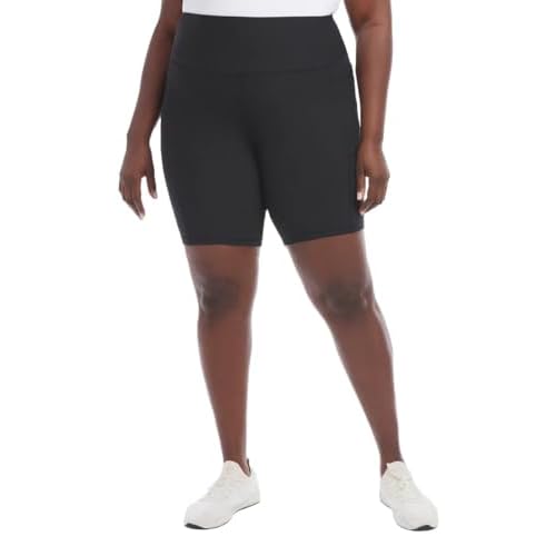 Danskin Women's High Rise Bike Shorts - Workout Shorts - Volleyball Shorts - Yoga and Dance, 2-Pack