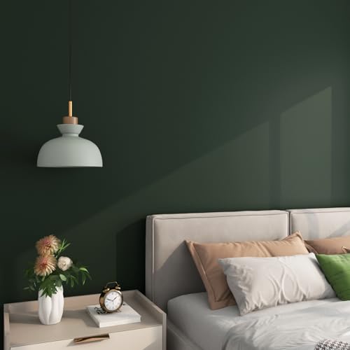 FunStick Dark Green Wallpaper Peel and Stick Green Contact Paper for Cabinets Drawers Countertops Kitchen Cabinet Contact Paper Waterproof Vinyl Wrap Removable Wallpaper for Bedroom Walls 15.8"x78.8"