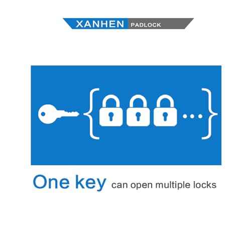 Lock Outdoor Padlocks, Key Lock, Padlocks with Same Key - Laminated Steel Keyed Padlocks with Long Shackle, 6 Pack, for Hasp Latch, Sheds, Fences, Storage Locker, School, Gym
