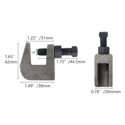 3/8"-16 Iron Safety Rod Beam Clamps, UNC Standard, 3/4" Jaw Opening, Wall Ceiling Mount Vertical Piping Support-Clamp for Copper, PVC Tubing, 20 Pieces