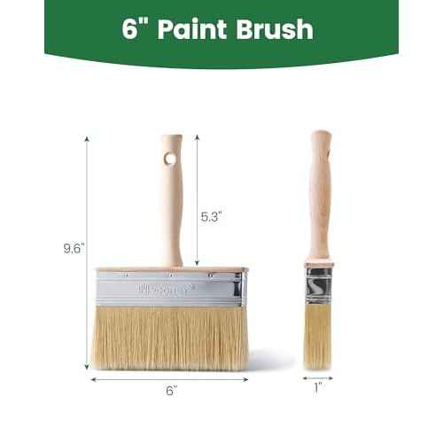 Voomey Deck Stain Brush 6 Inch, Limewash Brush for Wood, Deck Stain and Sealer Applicator, Strong Hold Paint Without Chipping, Quickly Paint Decks, Fences, Walls and Furniture