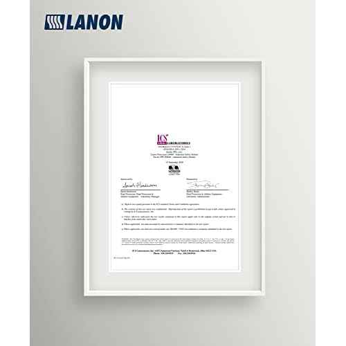 LANON White Full Brim Hard Hat, OSHA Construction Work Approved, HDPE Safety Helmet with 4 Point Adjustable Ratchet Suspension, Class E, G & C