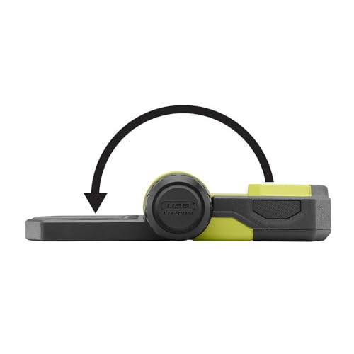 RYOBI 500 Lumens LED USB Lithium Pivoting Flip Light Kit 3-Mode with Battery and Charging Cable