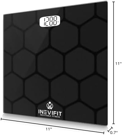INEVIFIT Bathroom Scale, Highly Accurate Digital Bathroom Body Scale, Measures Weight up to 400 lbs. Includes Batteries
