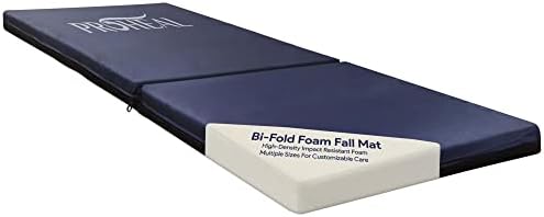 Foam Fall Mat for Elderly - Thick Bi-Fold Fall Prevention for Seniors - High-Density Impact-Resistant Safety Floor Mat - Aids The Bed of Elderly and Handicapped Patients - 24â x 60â x 4â