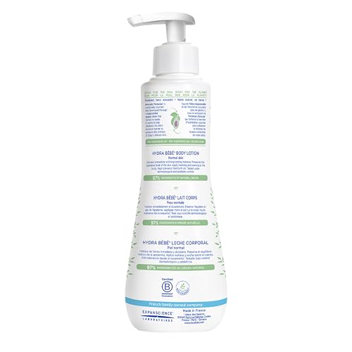Mustela Hydra Bebe Body Lotion - Daily Moisturizing Baby Lotion with Natural Avocado, Jojoba & Sunflower Oil - 10.14 fl. oz.