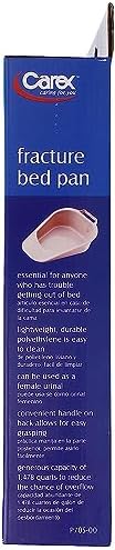 Carex Fracture Bed Pan with 47.3 oz Capacity, Portable Bed Pans for Elderly, Easy Clean Bedpan with Convenient Back Handle for Easy Grasp, Lightweight Female Urinal, Bedpan for Bound/Bedridden Patient