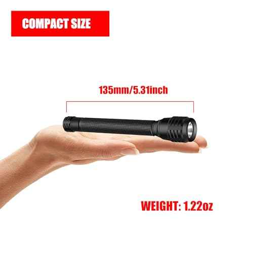 Pocket Flashlight 1200 Lumen Single Mode LED Penlight Torch Pen Flash Light for Tight Space Inspection Repair Work, 2 Pack
