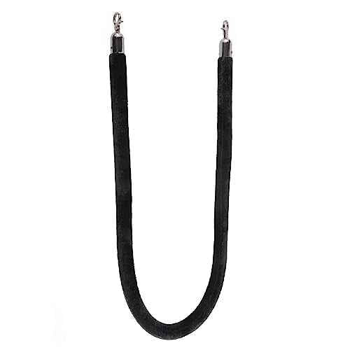NovelBee 4pcs Black Velvet Stanchion Ropes with Black Hooks,6.6 Feet Stanchion Queue Barrier Ropes,Crowd Control Velvet Rope Safety Barriers for Party Decorations
