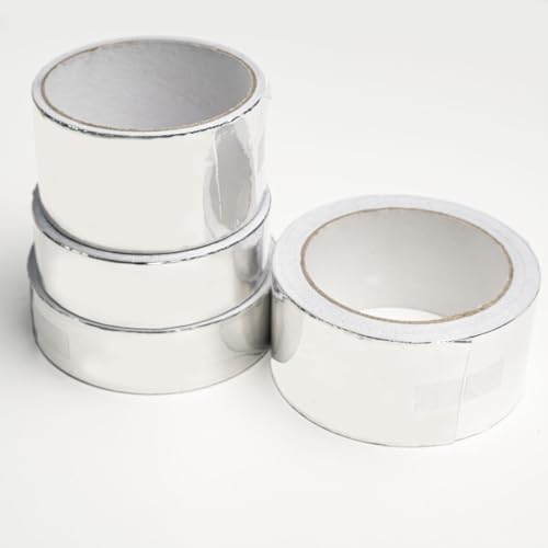 1 Pack Silver Aluminum Tape, Foil Tape, 2 inch (50mm) x 32 Feet (10 Meter), 3.9mil (0.1mm), Heavy Duty Duct Tape for Heat Insulation, HVAC, Dryer Vents, Wrap Pipe, Repair Ducting