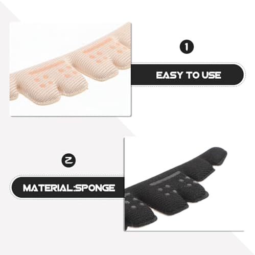 Beaupretty 4 Pairs High Heel Cushion Pads and Invisible Heel Grips Self-Adhesive Sandal Insoles for Women Anti-Slip Front Sole Protector Skin Tone and Black Comfortable Foot Pads