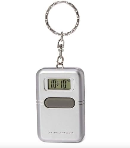 NADOBA Talking Watches for The Blind â Easy to Use Talking Clock for Blind Elderly with LCD Display, Built-in Alarm, Compact & Portable Design, Keychain with Voice Announcement, Good Volume