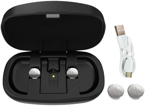 Wokyo Rechargeable 675 Hearing Aid Batteries and Battery Charger, Hearing Aid Charger Travel Case for 675 Hearing Aid Amplifiers Battery with 2 Pack 675 Rechargeable Batteries