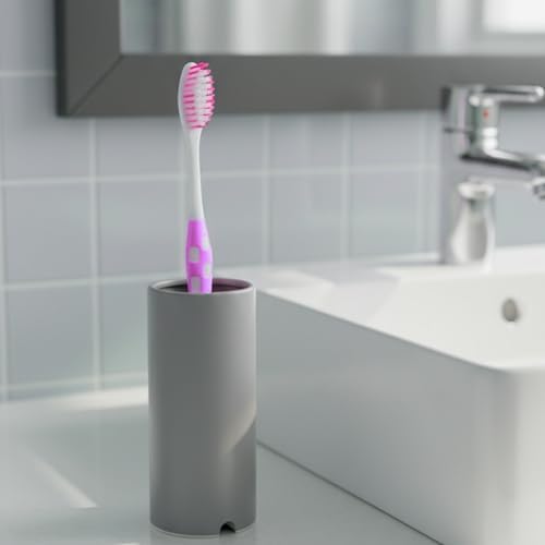 Soft Manual Toothbrush for Daily Teeth Cleaning | Extra Gentle Bristles with Comfort Grip Handle | Single Pack (Pink)
