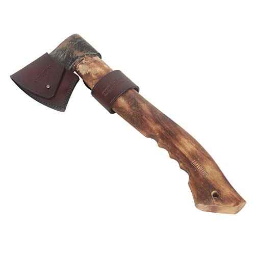 TOURBON Vintage Leather Axe Head Sheath and Belt Carrier (Dark Brown)