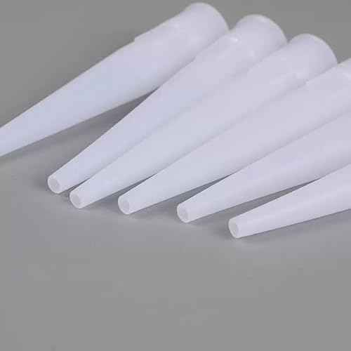 50pcs Plastic Caulk Nozzles,Caulking Gun extender Caulk Nozzle Tip Tool for Sausage Caulking Gun, Caulk Nozzles Applicator, Easy To Use£¨White£©