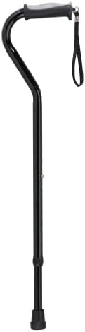 Drive Medical Adjustable Height Offset Handle Cane with Gel Hand Grip, Black (Pack of 2)