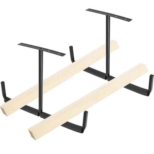 15.7 Inch Heavy Duty Ceiling Storage Racks, Overhead Garage Storage Hook, Utility Hooks for Bike Pipe Ladder Wood and Tool (Black, 4pcs)
