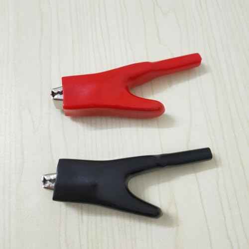 Insulated Alligator Clips 50A Heavy-Duty Alligator Clamps Battery Crocodile Clips Electrical Test Clamps Battery Charger Clamp,Alligator Clips(1Pcs Black+1Pcs Red)