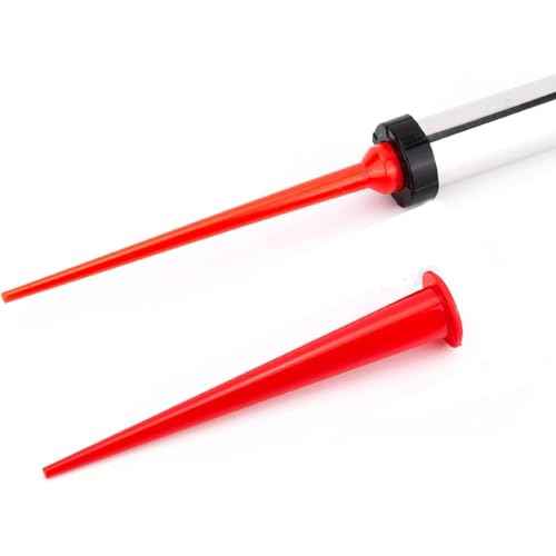 ZYAMY 2PCS Plastic Sausage Caulking Gun Nozzle Caulking Applicator Nozzle Tip Replacement Extension Glueing Magic 11.8x2.08 Inch Red For Door Window Sealing Bathroom Floor Plumber Caulking