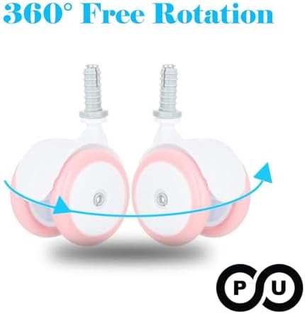 Baby Walker Wheels Replacement, Set of 4, Baby Walker Accessories, Rubber Plastic Casters, Universal Wheels,Pink