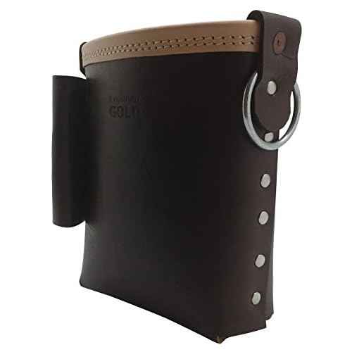 3850-CHOC Bolt Bag with Spud Wrench Holder and Snap Holder | Ironworker Bolt Bag, Medium Size | Premium, Ultra Durable Buffalo Leather | Commercial Grade Sliding Tool Belt Accessory