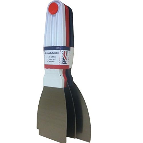 Warner Manufacturing 10829A DIY Flex Putty Knife, New Knive, Red/White/Blue, NEW! 3-Pack (1-1/4", 3" & 4")