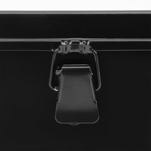Tofficu Small Metal Toolbox with Lock Portable Iron Tool Storage Organizer for Home Garage Workshop Rust-Resistant Durable Tool Box for Screwdrivers and Small Parts