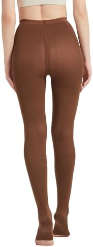 Plus Size 3X-Large Opaque Compression Pantyhose for Women 15-20 mmHg - Graduated Compression Tights with Open Toe for Post Surgery Recovery, Lymphedema, Swelling - Brown