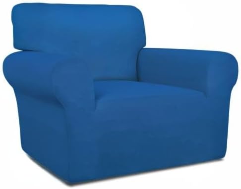 PureFit Super Stretch Chair Sofa Slipcover – Spandex Non Slip Soft Couch Sofa Cover, Washable Furniture Protector with Non Skid Foam and Elastic Bottom for Kids, Pets (Chair, Classic Blue)
