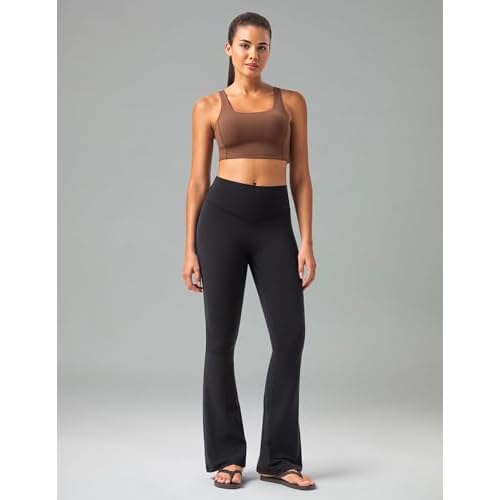 Colorfulkoala No Front Seam Flare Leggings Dreamlux High-Waisted Workout Yoga Pants for Women 27.5"/ 29.5"/ 31.5" Inseam