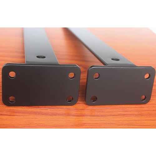 6 Pack - 18 inch Black Hidden L Shelf Bracket (1/5 Inch Thicked) Iron Floating Shelf Brackets Rustic Industrial Metal Brackets for Shelf Support