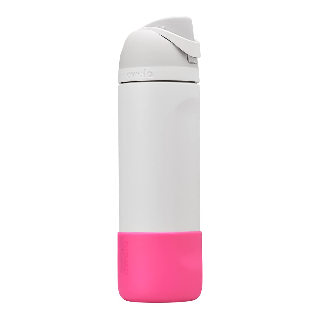 Owala Silicone Water Bottle Boot, Anti-Slip Protective Sleeve Cover for 24-oz FreeSip, Twist, and Flip Stainless Steel Water Bottles, Bright Pink