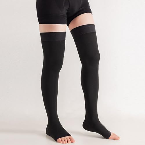 20-30 mmHg Thigh High Compression Socks for Women and Men,Toeless Compression Stockings,Leg Compression Sleeve,Varicose Veins Treatment,Over the Knee Compression Socks for Travel Flight Pregnant.