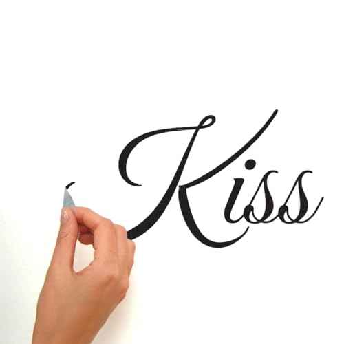 RoomMates RMK2084SCS Always Kiss Me Goodnight Black Quote Peel and Stick Wall Decals
