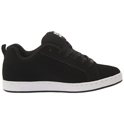 DC Women's Court Graffik Casual Skate Shoe,Black/White Stencil,7