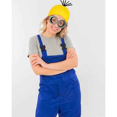 2Pcs Costume Accessories Adult Steampunk Goggles Glasses Yellow Beanie Knit Hats Women Mens Halloween Cosplay Party