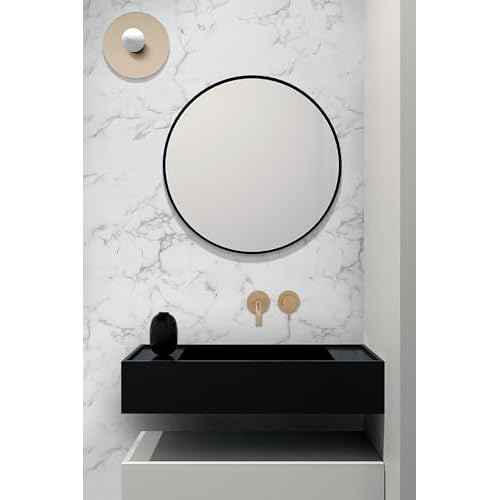 Marble Contact Paper White Marble Wallpaper Peel and Stick Glossy Modern Removable Self Adhesive Wallpaper Waterproof for Barthroom White Contact Paper for Countertop Cabinets 15.7" x 118"