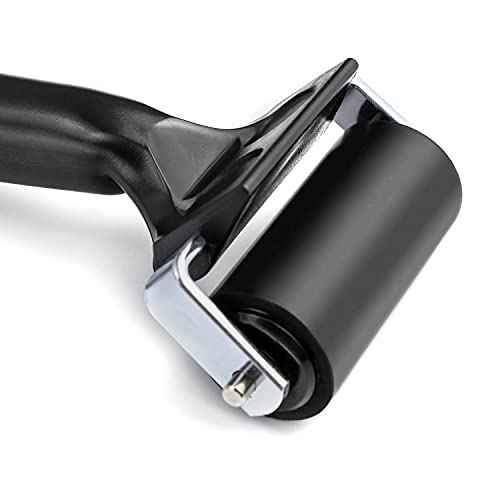 QWORK Rubber Roller, 2-3/8 Inch Tape Roller for Print, Tape, Wallpapers, Scrapbooks