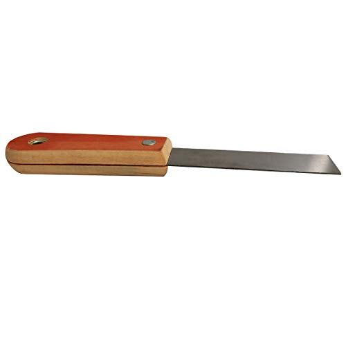 LQ Industrial Wall Scraper 2PCS 1Inch Cr-V Steel Stiff Putty Knives Putty Scrapers with Wooden Handle