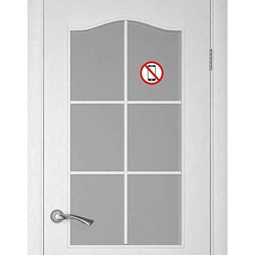 dealzEpic - No Cellphone Use/No Mobile Phone Allowed - Self Adhesive Peel and Stick Warning Vinyl Decal - 3.94 inches in Diameter | Pack of 4 Pcs